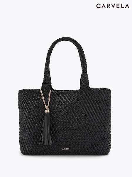 Carvela Black Verona Weave Tote Bag (H12441) | OMR75