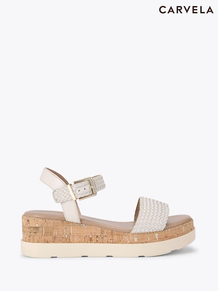 Carvela White Serenita Weave Sandals (H12449) | €126