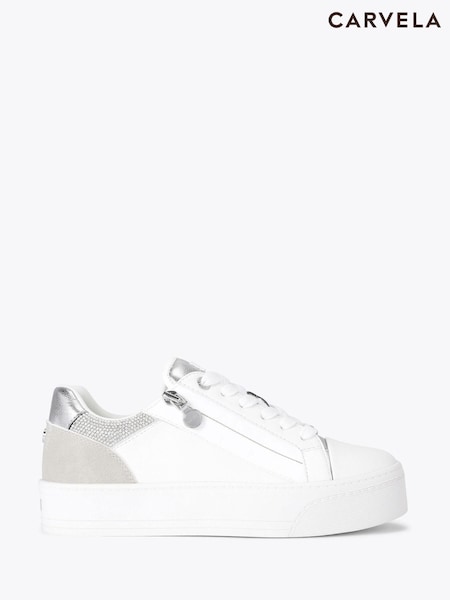 srebrna (barva); srebro - Carvela Statement Zip White Trainers (H12453) | € 170
