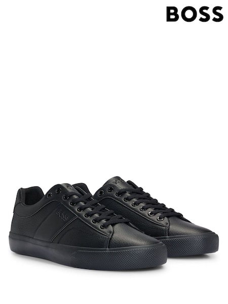 BOSS Black Dark Faux-Leather Trainers With Plain And Grained Textures (H12498) | €178