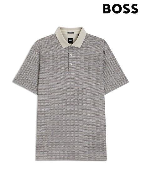 BOSS White Parris Contrast Collar Polo Shirt (H12546) | €178