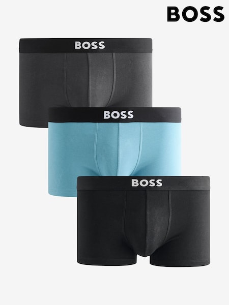 Dark Black - BOSS One Logo Boxers Trunks 3 Pack (H12559) | R$ 445