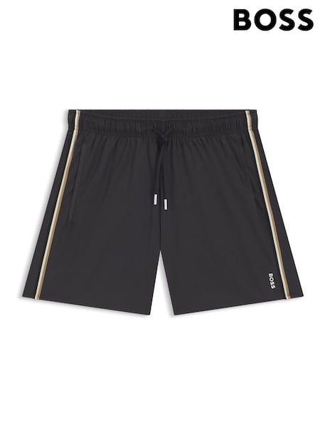 BOSS Grey Light Iconic Side Stripe Swim Shorts (H12584) | R$ 585
