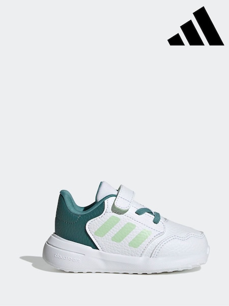 أبيض/أخضر - adidas Tensaur Run 3.0 Elastic Lace Hook and Loop Infant Trainers (H12598) | ‏134 د.إ.‏