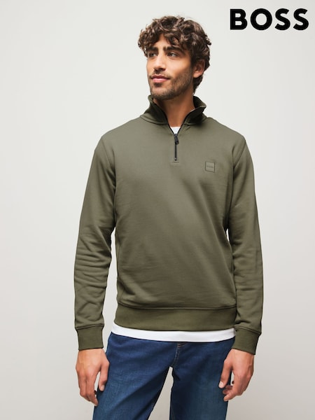 BOSS Green/Lime Zetrust Quarter Zip Sweat Top (H12635) | €164