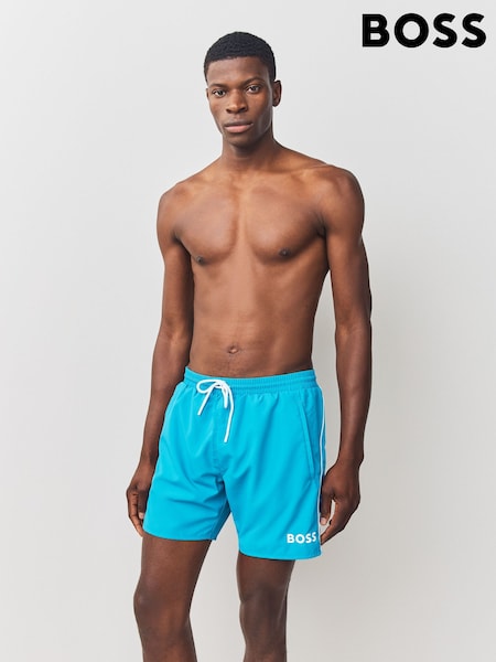 BOSS Blue Navy Starfish Quick Dry Swim Shorts (H12642) | AED285