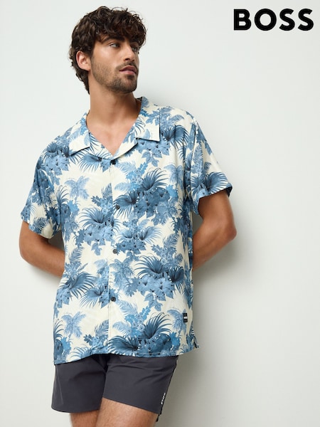 BOSS Blue Relaxed Fit Printed Shirt (H12654) | R$ 980