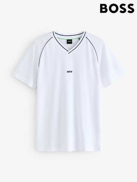 BOSS White Regular Fit  V-Neck T-Shirt (H12660) | R$ 980