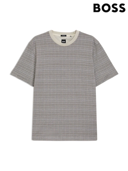 BOSS Grey Taut Check T-Shirt (H12664) | R$ 1.175