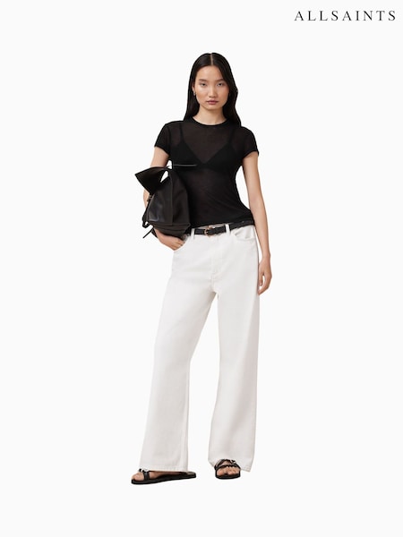 AllSaints Black June T-Shirt (H12722) | 193 QAR