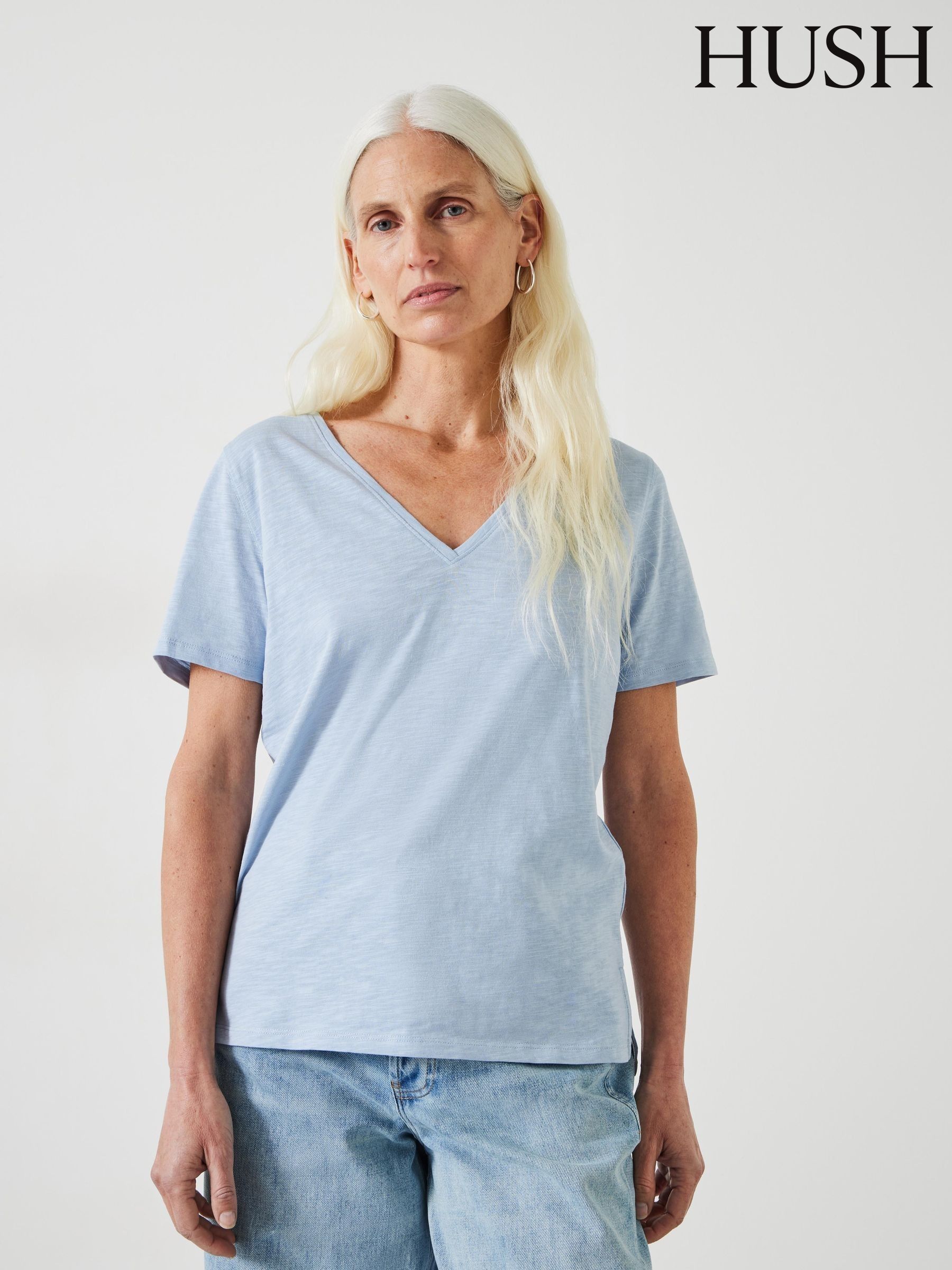 【COLOR iN ID】Hush ST V-neck Top V-Neck Fine Rib Top