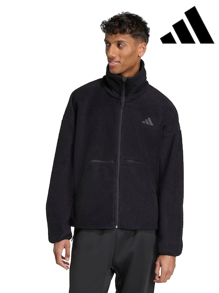 adidas Black City Tech High Pile Fleece Full-Zip Jacket (H12841) | €99