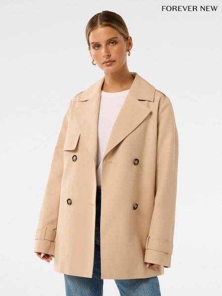 Forever New Cream Rhea Petite Water Resistant Trench Coat (H12885) | €165