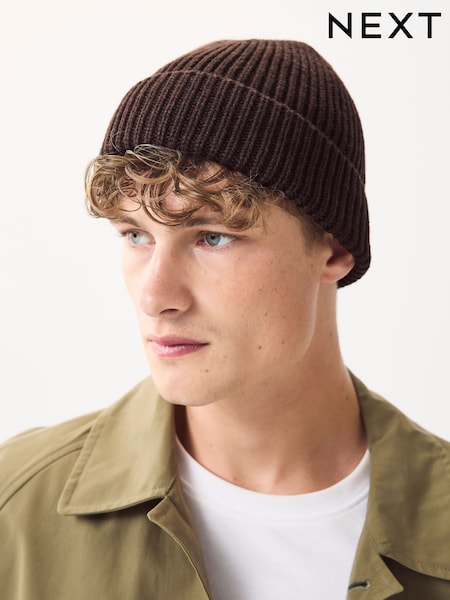 Chocolate Brown Beanie Hat (H12903) | AED44