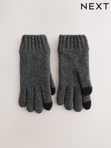 Grey Thinsulate Knitted Touchscreen Gloves (H12934) | €15