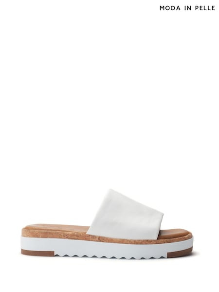 Moda in Pelle Gold Kanzan One Band Leather Mule On Low Wedges (H12947) | AED518