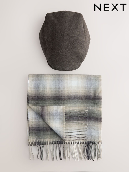 Brown Flat Cap And Scarf Set (H12970) | €36