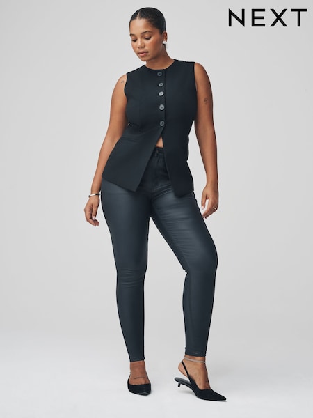 Schwarz - Hourglass Coated Denim Skinny Jeans (H12985) | 41 €