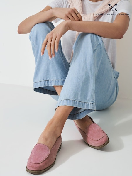 Crew Clothing Pink Suede Leather Loafers (H13013) | R$ 780
