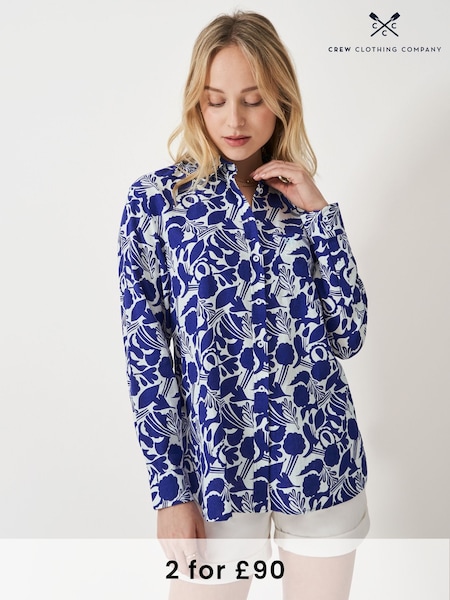 Crew Clothing Blue Linen Blend Shirt (H13018) | €75