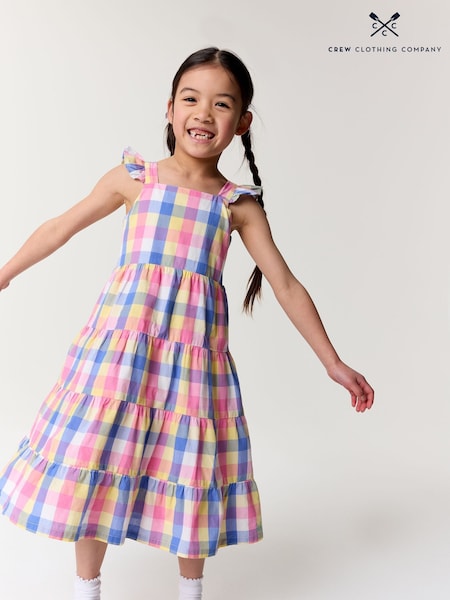Crew Clothing Yellow 100% Cotton Tiered Dress (H13033) | €37 - €42