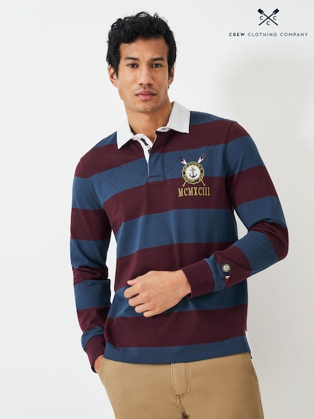 Crew Clothing Blue Callington Striped Rugby Shirt (H13050) | R$ 680