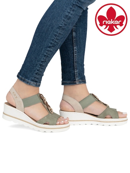 Rieker Womens Green Elasticated Shoes (H13080) | €89