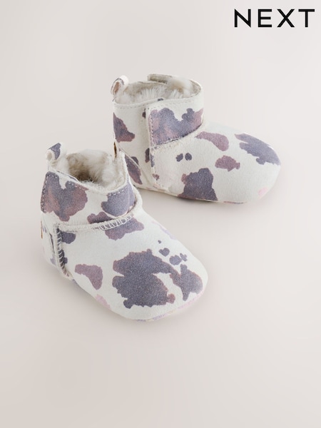 Neutral Cow Baby Pull-On Boots (0-24mths) (H13090) | €18
