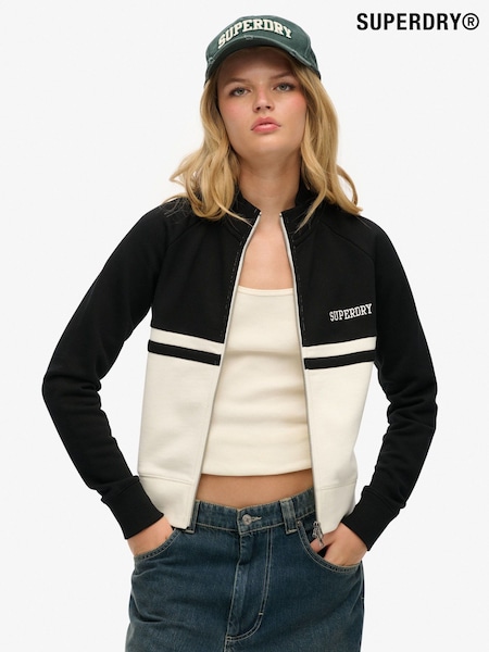 Superdry Black Athletic Essential Zip Through Track Sweat Top (H13168) | €68