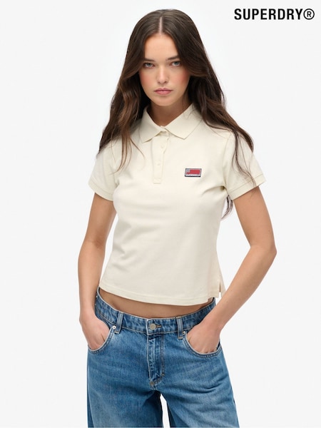 Creme - Superdry Ath Essential Graphic Print Polo Shirt (H13176) | R$ 295