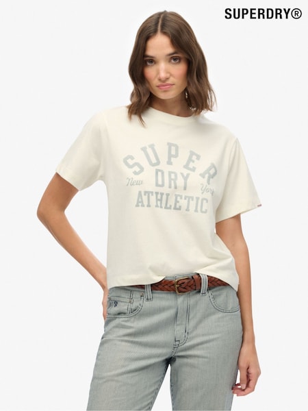 Superdry Cream Athletic Essentials Loose T-Shirt (H13182) | €38