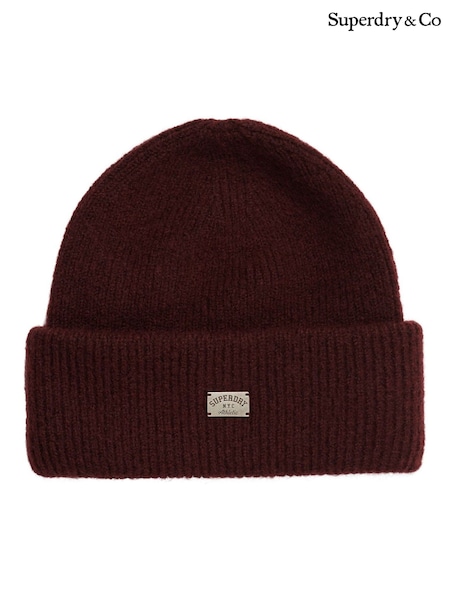 Superdry Red Rib Knitted Beanie Hat (H13183) | €25