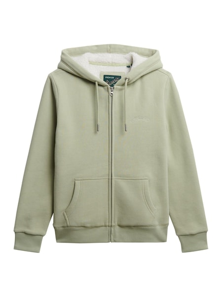 Superdry Green Borg Lined Zip Hoodie (H13185) | €106