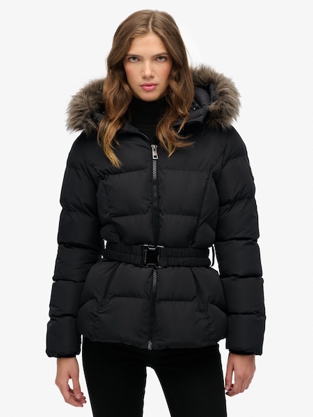 Superdry Black Fuji Belted Puffer Jacket (H13190) | €140