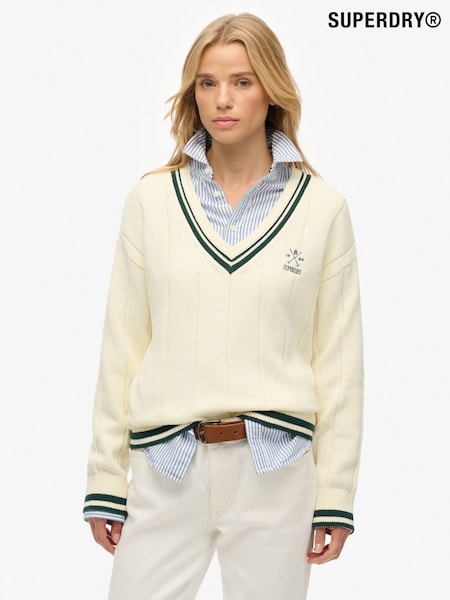 Superdry Cream Cricket Club Jumper (H13195) | R$ 495