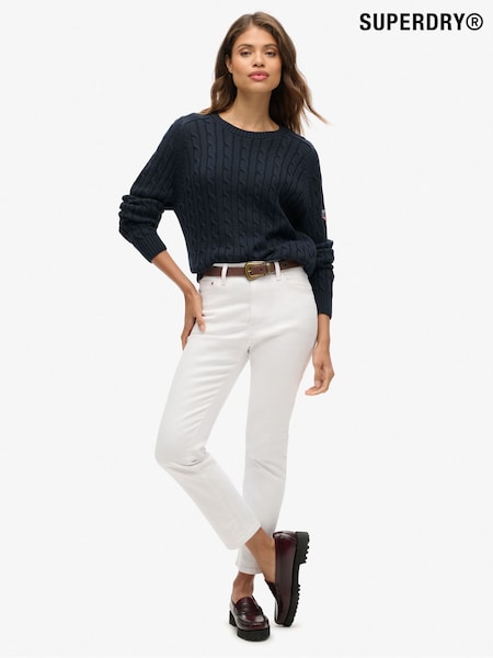 Superdry Light Blue Chunky Rib Roll Neck Os Jumper (H13204) | R$ 445