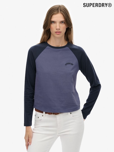 Superdry Blue Essential Logo Baseball Top (H13218) | €39