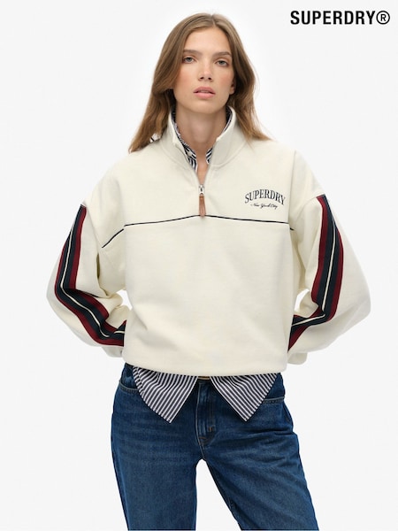 Superdry Cream Country Club Tape Henley Jumper (H13226) | €80