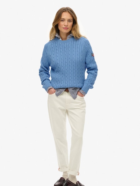Superdry Blue Slouchy Cable Knit Jumper (H13231) | €58