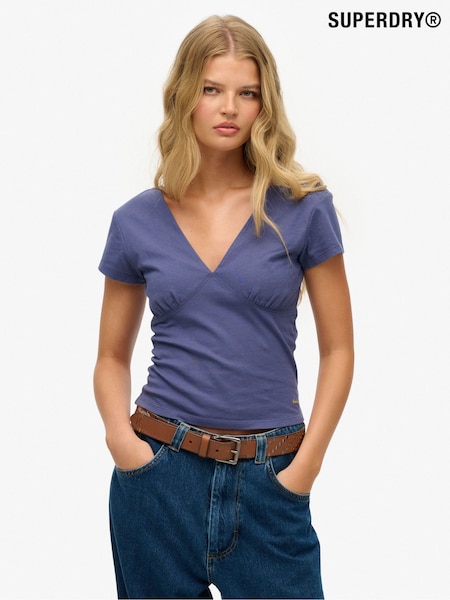 Superdry Blue Cap Sleeve Corset Top (H13236) | R$ 245