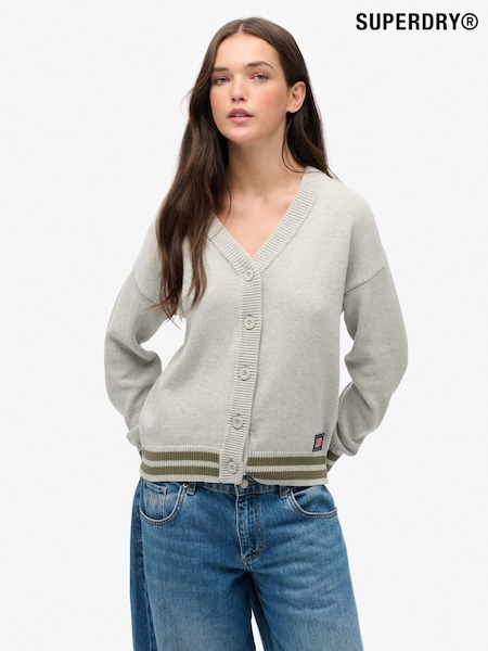 Superdry Grey Slouchy Knitted Cardigan (H13241) | 247 QAR