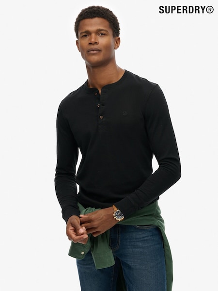 Superdry Black Classic Essential Grandad Top (H13252) | €43