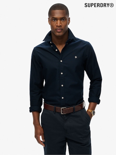 Bleumarin eclipsă - Superdry Classic Oxford 100% Cotton Shirt (H13254) | 335 LEI