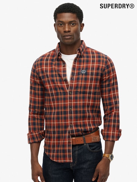 Superdry Orange Long Sleeve Cotton Lumberjack Shirt (H13257) | €72