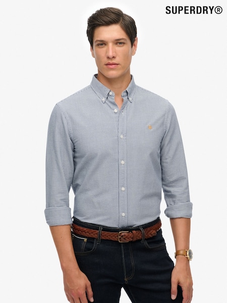 Superdry Ocean Navy Gingham Classic Oxford 100% Cotton Shirt (H13260) | €58