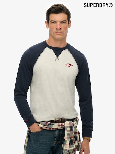 Superdry Grey Vintage Athletic Baseball Top (H13261) | €43