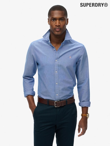 Azul claro - Superdry Classic Oxford 100% Cotton Shirt (H13270) | R$ 445