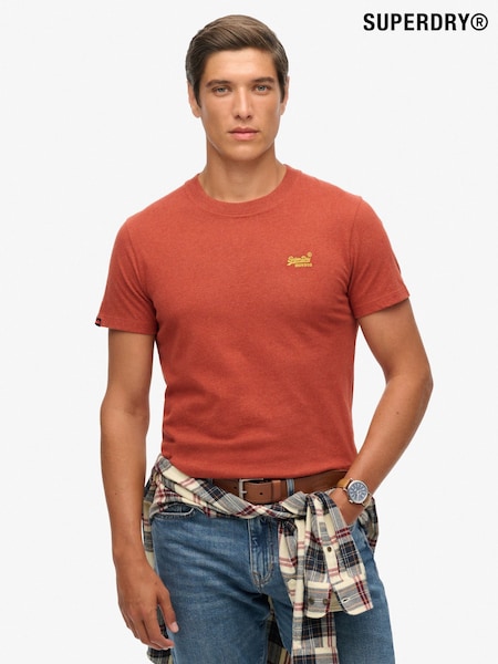 Superdry Russet Red Marl Essential Logo Embroidery T-Shirt (H13271) | €30
