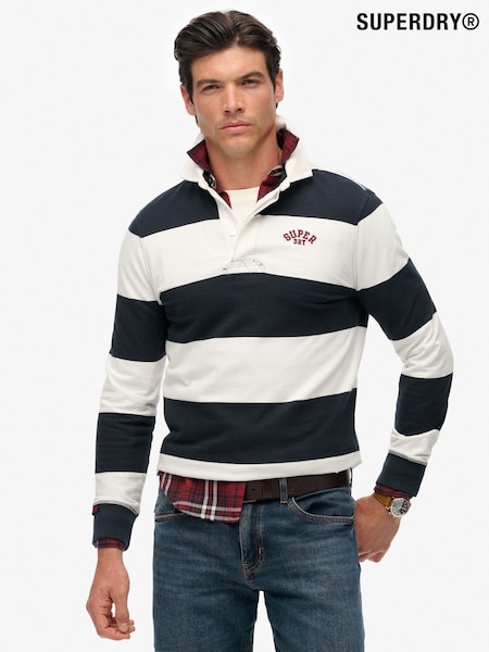 Superdry Blue Vintage Athletic Stripe Rugby Top (H13275) | €72
