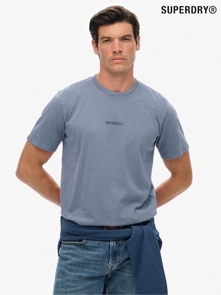 Superdry Blue Micro Logo Short Sleeve T-Shirt (H13285) | 134 QAR